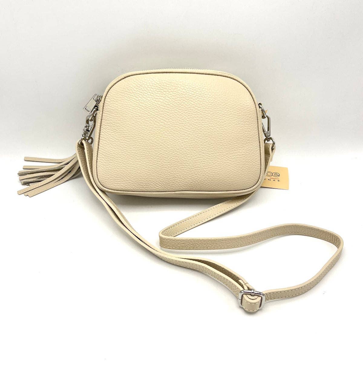 Genuine leather shoulder bag, made in Italy