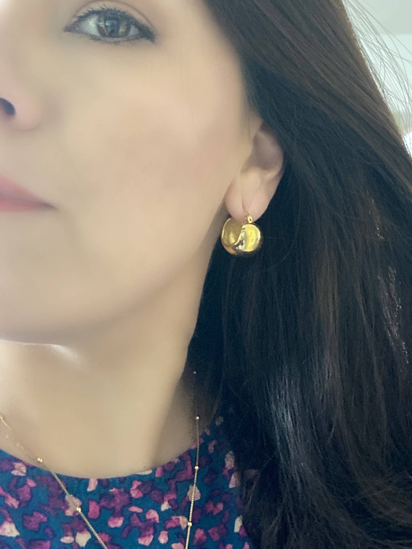 Hoop earrings 18k gold plated thick hoop earrings, chunky
