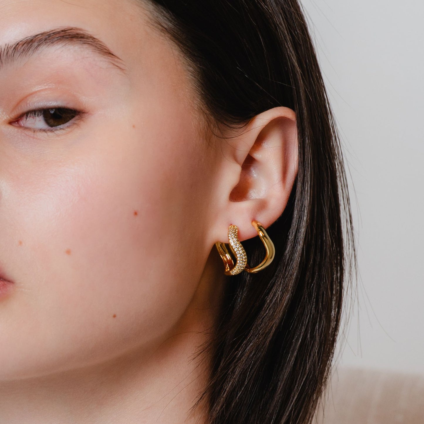 Wave Hoop Earrings