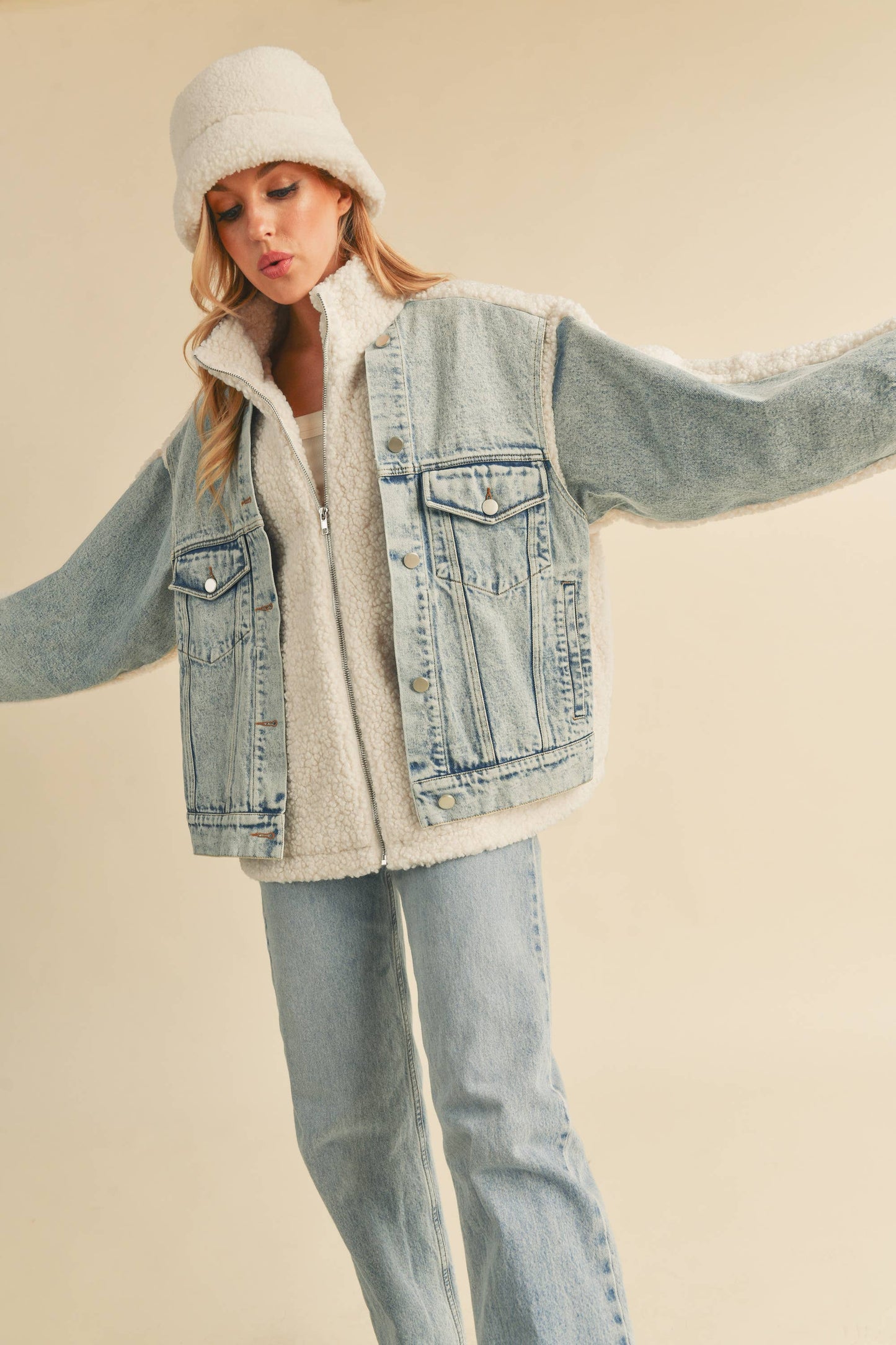HARPER: Sherpa & Denim Jacket