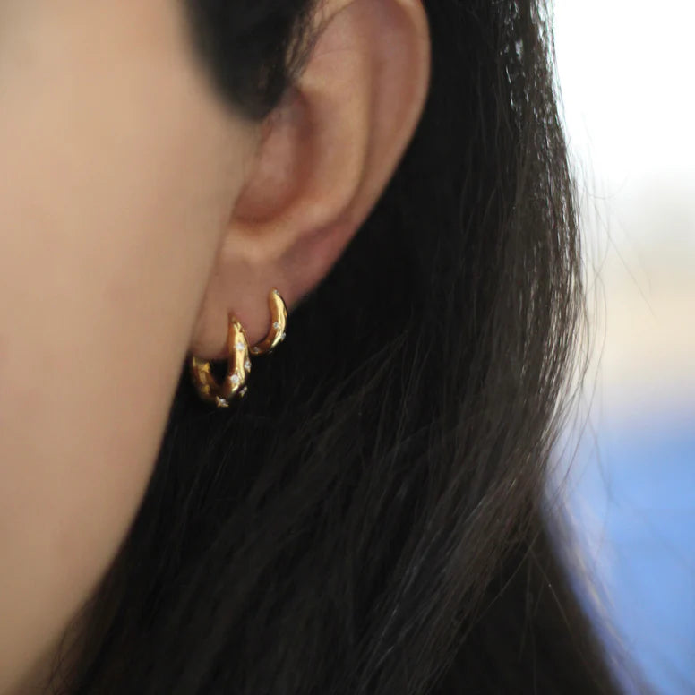 Star Burst Mini Huggie Earrings