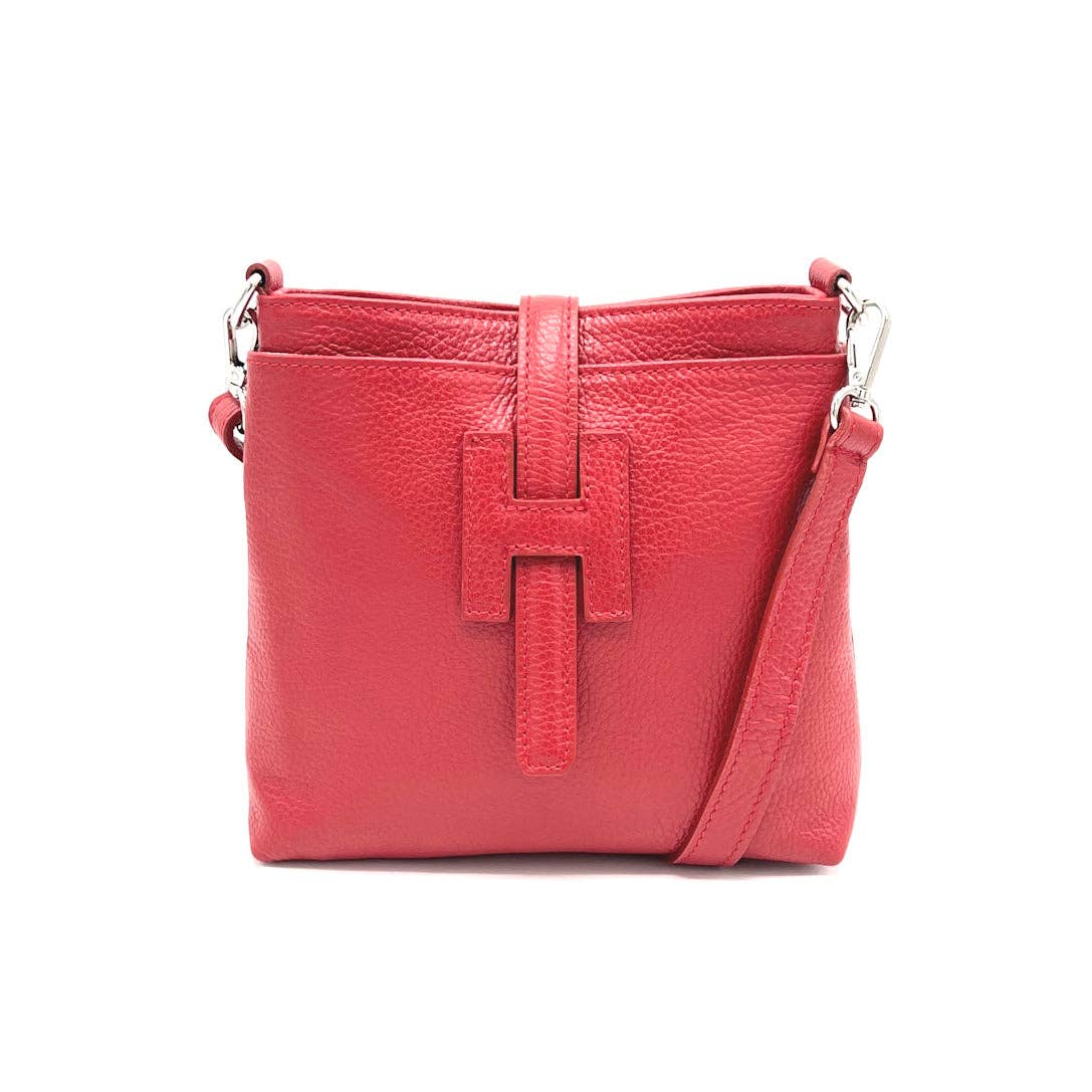 Summer collection, genuine leather shoulder bag, Made in Italy