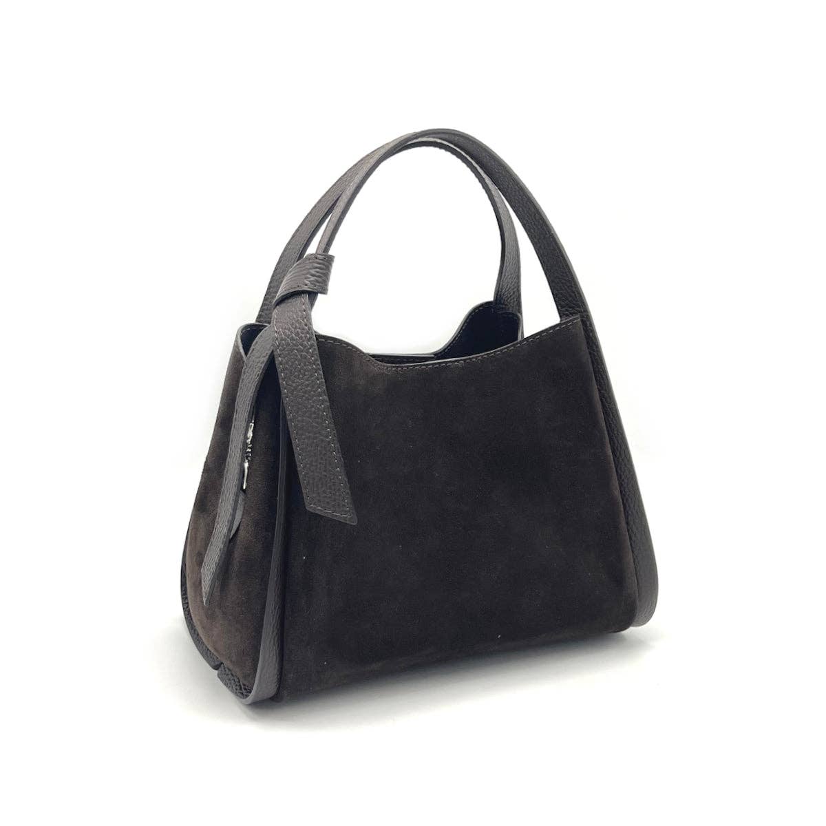 Suede leather handbag with crossbody strap, Made in Italy, art. 112638
