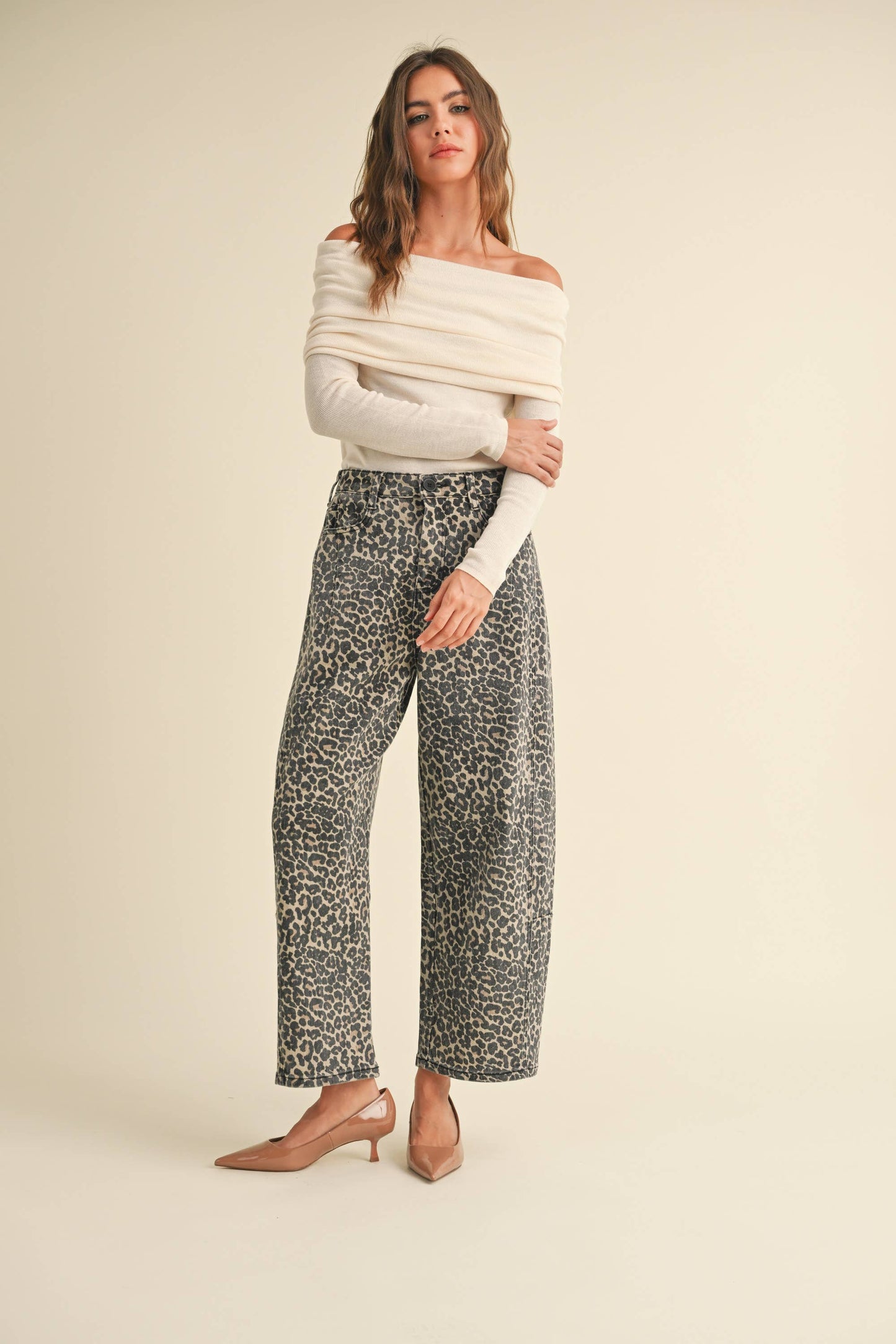 KAITLIN: Barrel Leopard Pant