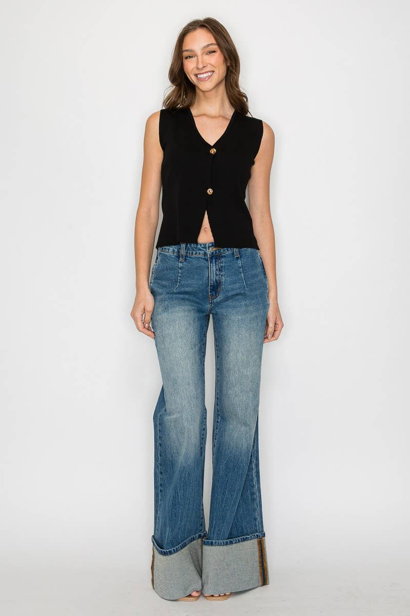 KHLOE: Knit Button Vest