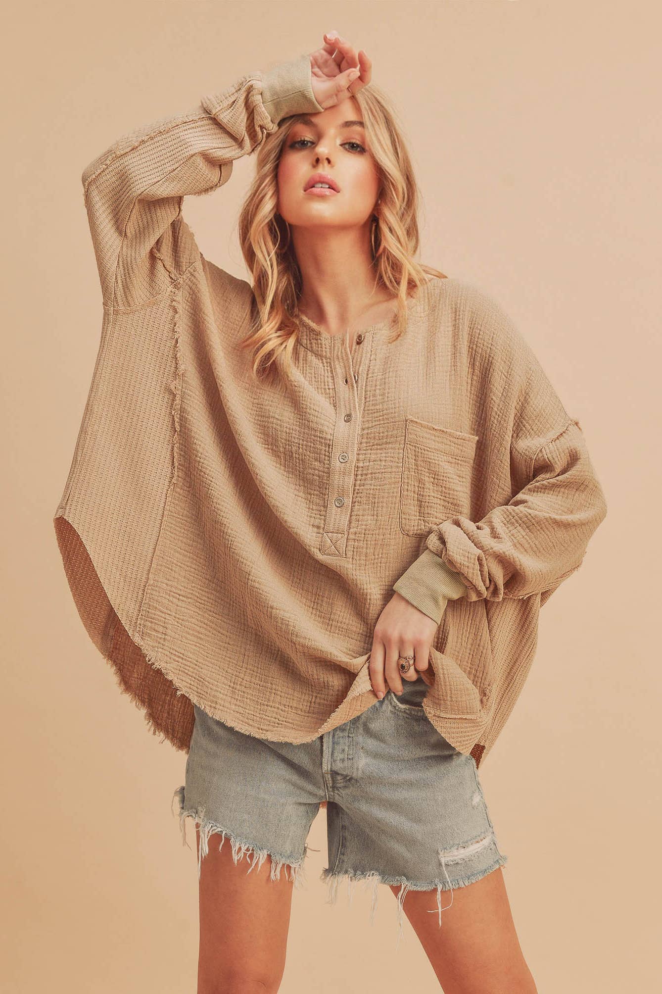 RAQUEL: Half Button Down Top