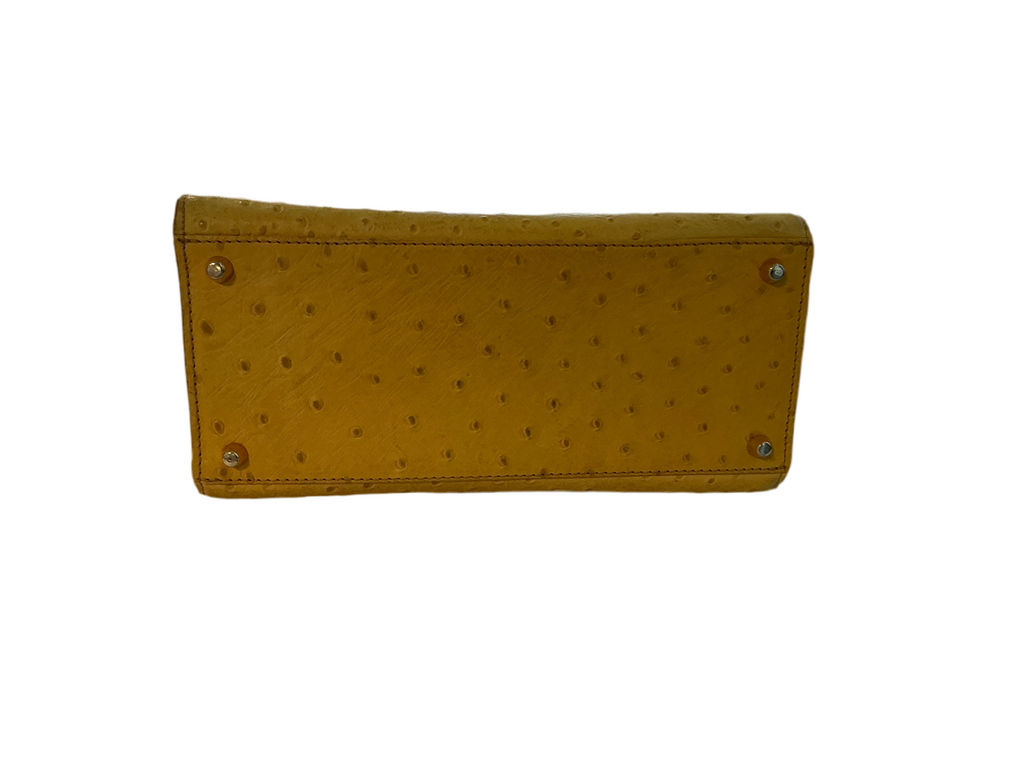 Didier Lamarthe Yellow Ostrich Handbag With Strap