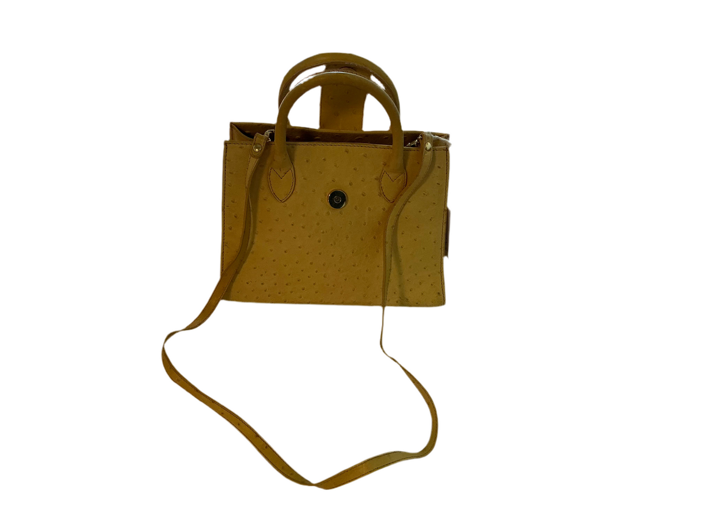 Didier Lamarthe Yellow Ostrich Handbag With Strap