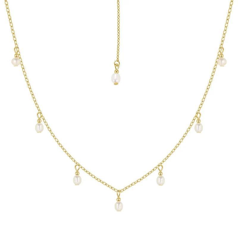 PEARL DANGLE GOLD NECKLACE