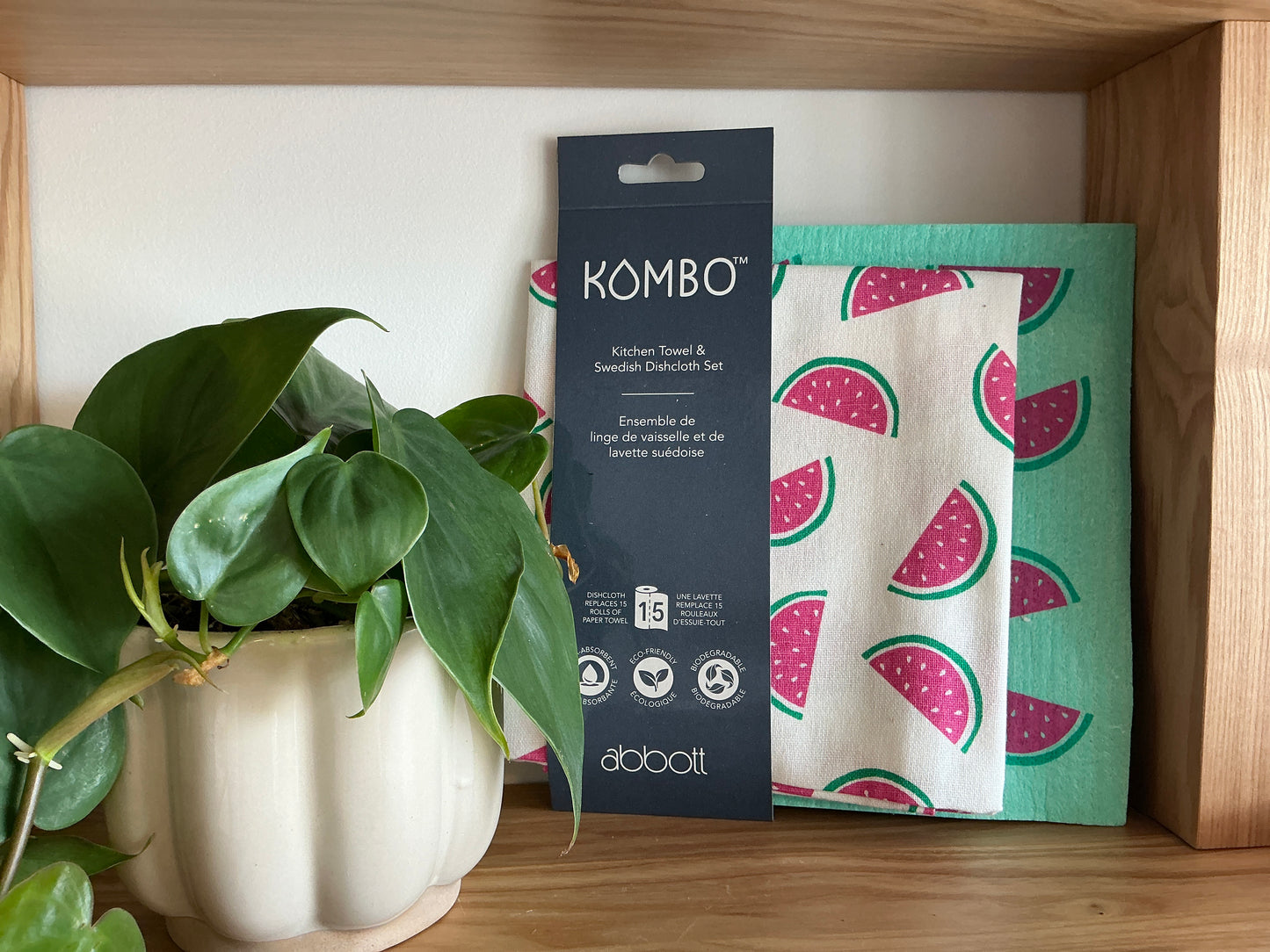 Kombo kitchen towel & Swedish dishcloth set
