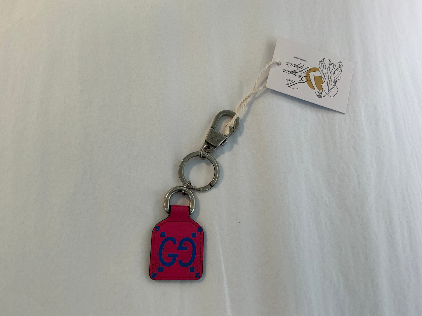 Gucci GG Keychain Pink/Blue, Silver Hardware