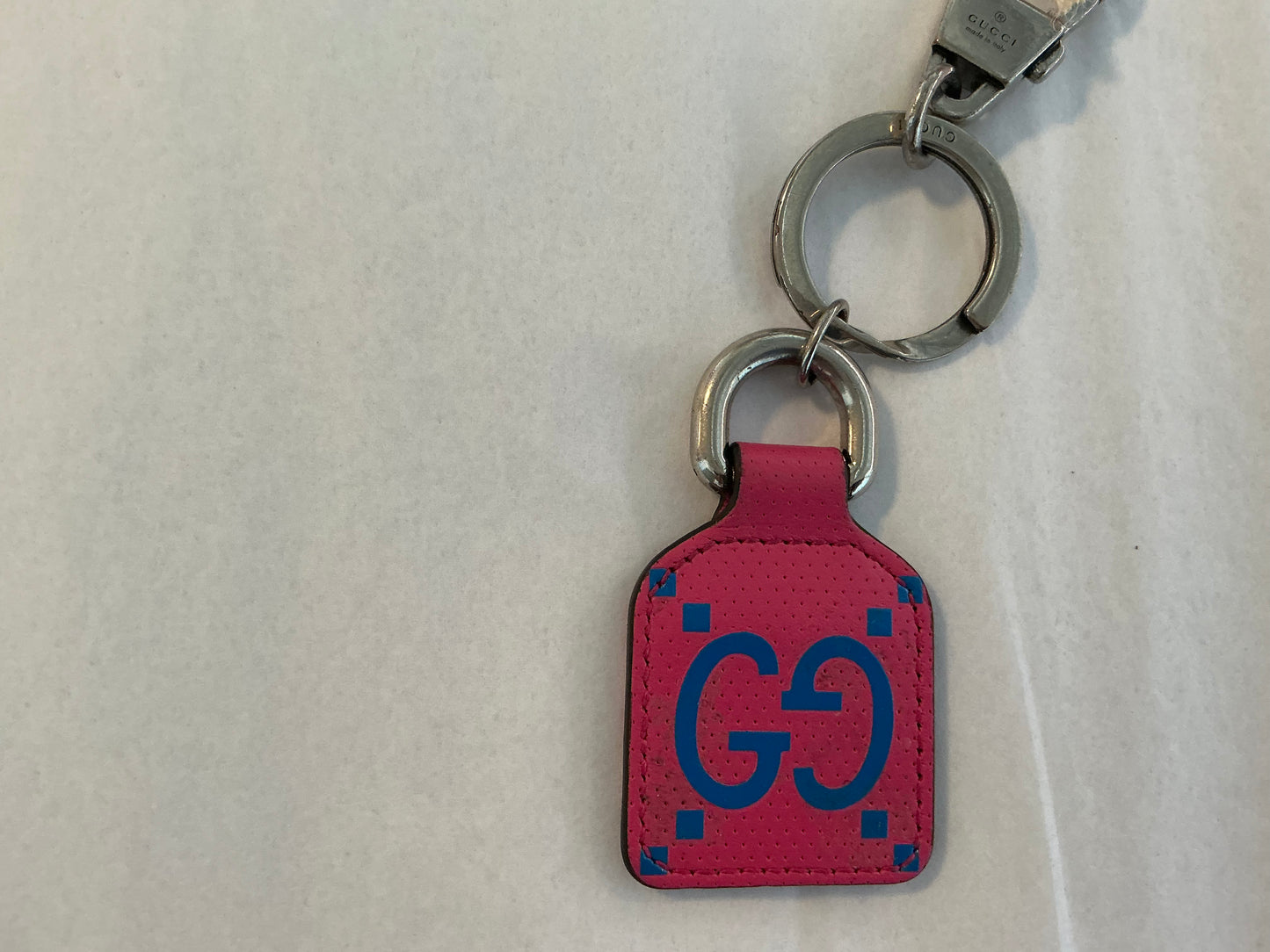 Gucci GG Keychain Pink/Blue, Silver Hardware