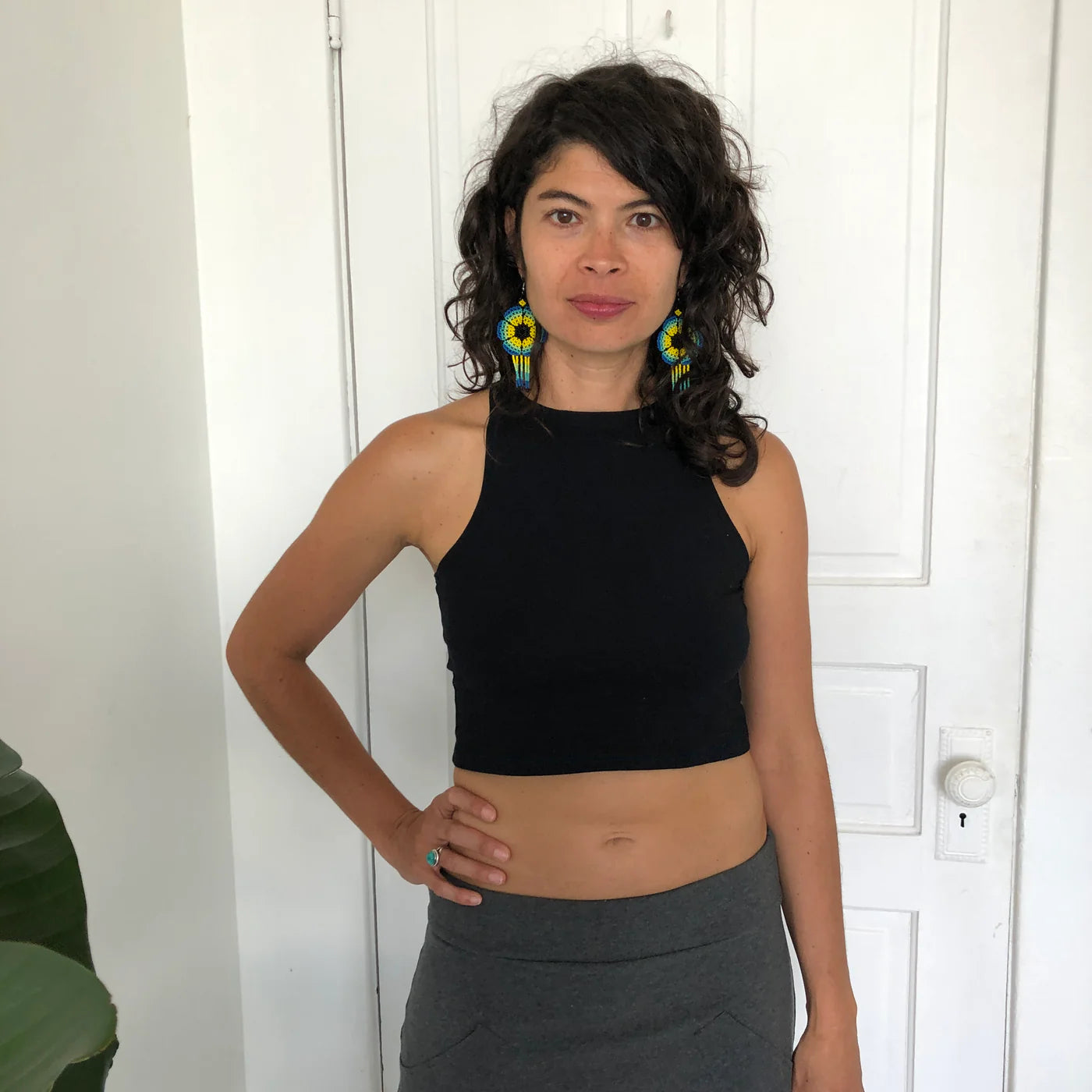 Deluxe High Crop Top: Downtown Betty