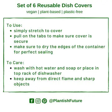 Plantish: Reusable Dish Covers: Set of 6