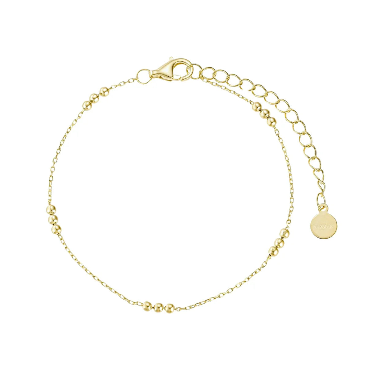 MINI TRIO GOLD BEAD STATION CHAIN BRACELET
