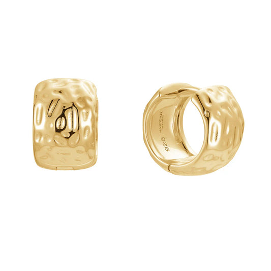 HAMMERED WIDE HOOP EARRINGS