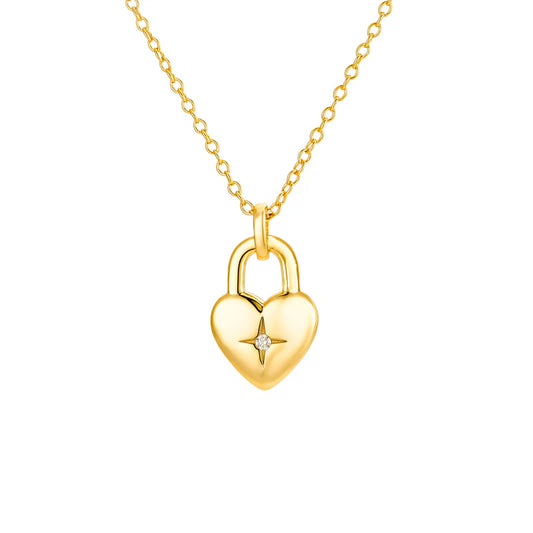 STAR BURST HEART PENDANT NECKLACE