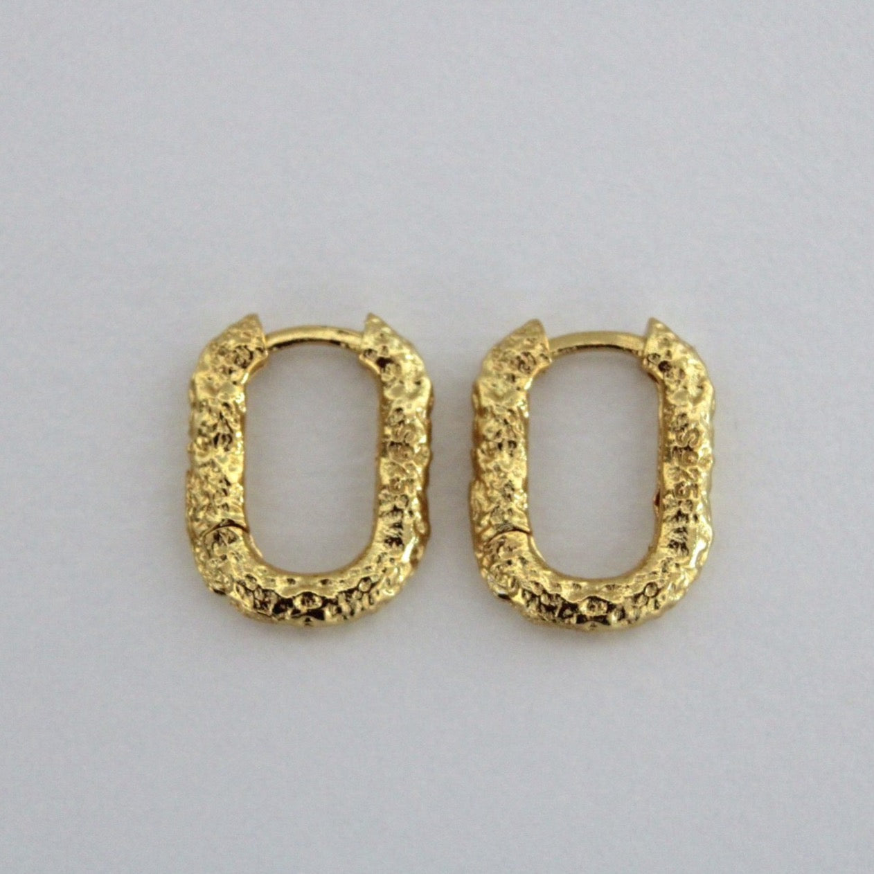 Hammered U Huggie Earrings