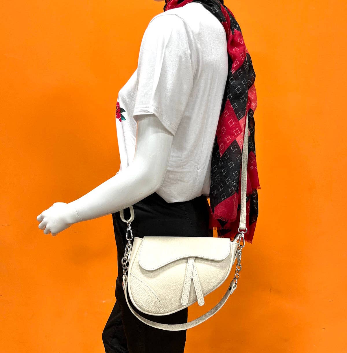 Genuine leather saddle bag