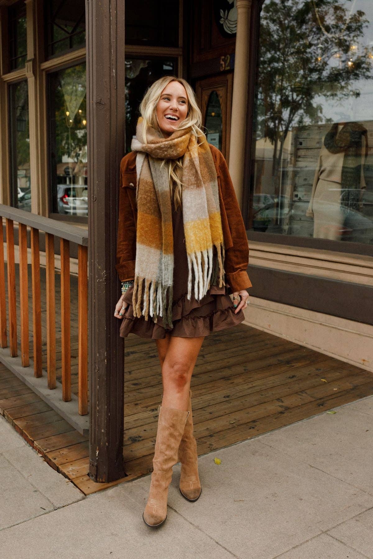 EVEREST: Cozy Fall Plaid Scarf