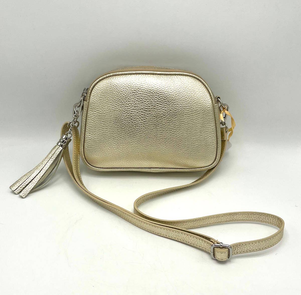 Genuine leather shoulder bag, made in Italy