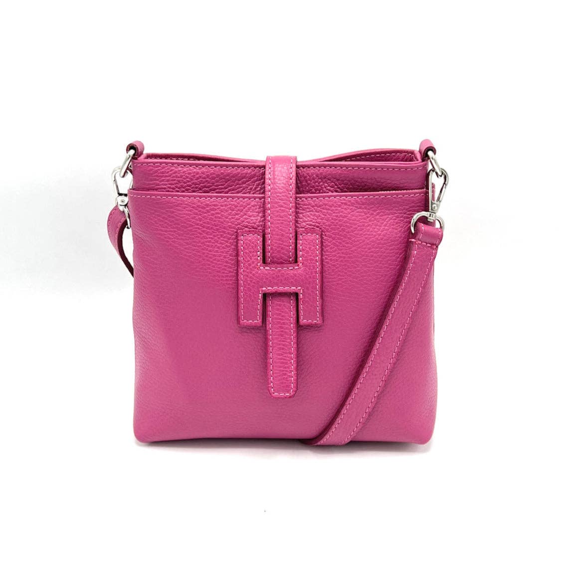 Summer collection, genuine leather shoulder bag, Made in Italy