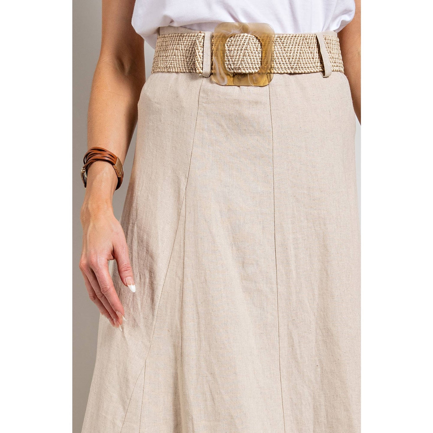 LEIGHTON: Linen Maxi Skirt