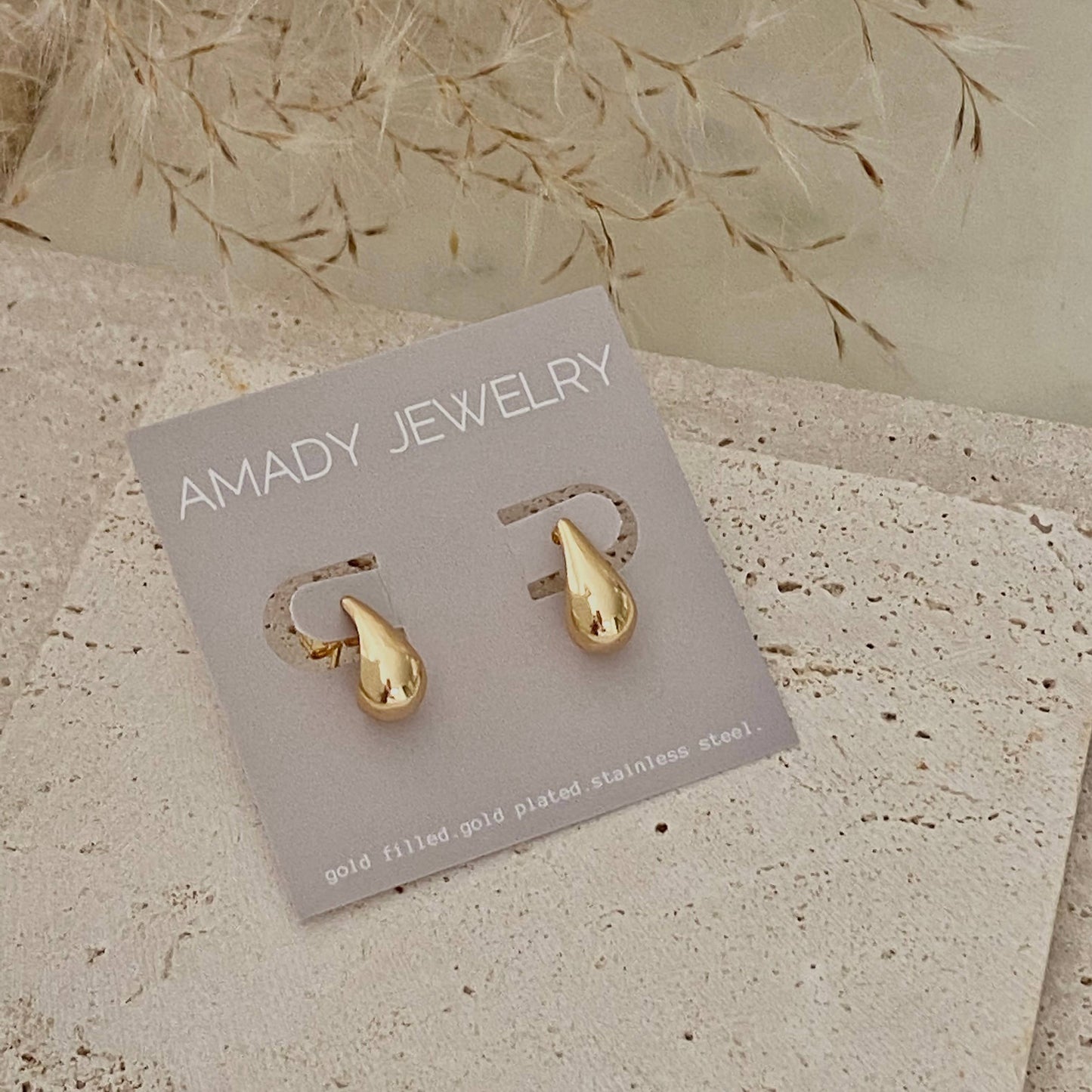 Teardrop Earrings 18k Gold Filled pear shape drop