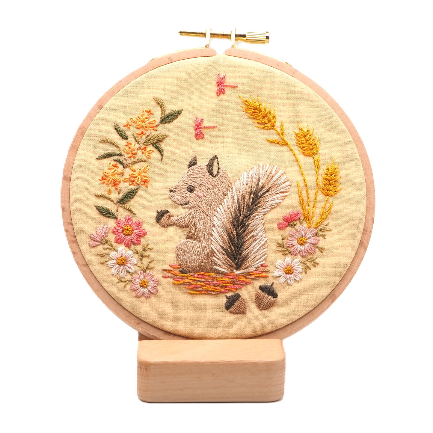 DIY Embroidery Kit Autumn Squirrel / Fall hand embroidery