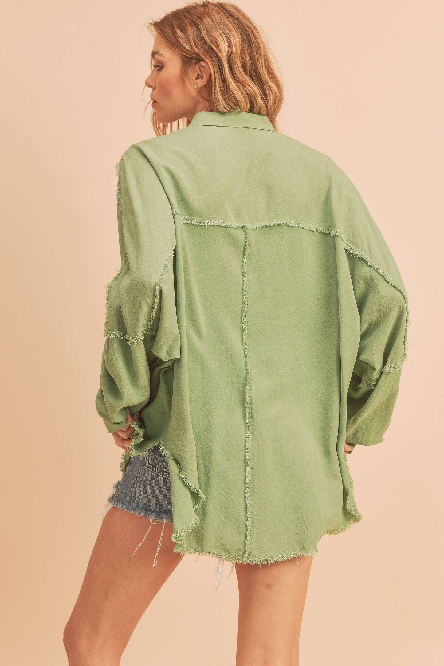 DELILAH: Button Down Raw Hem