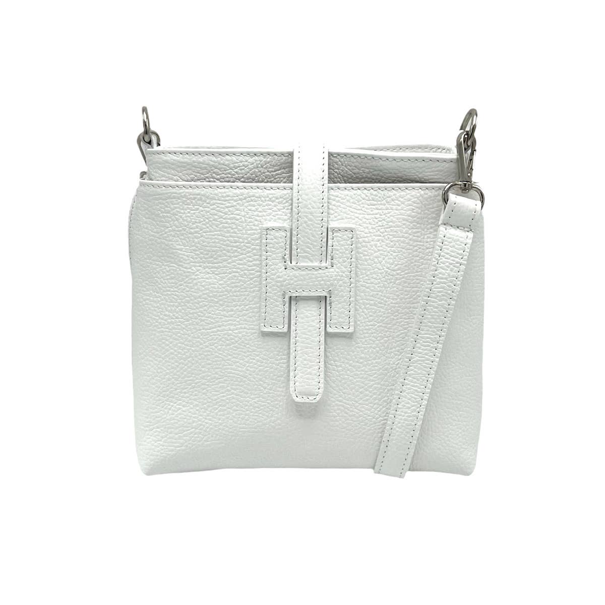 Summer collection, genuine leather shoulder bag, Made in Italy