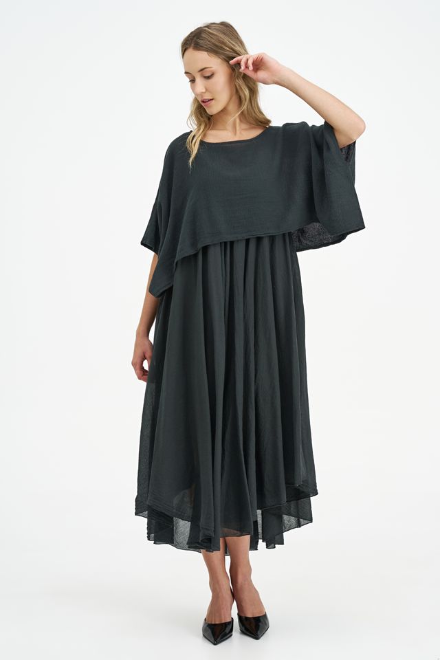 SANDRA- Black dress with separate cover