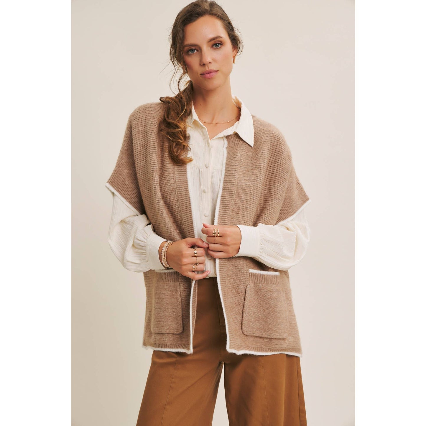 GRACE- Sweater Poncho With Pockets