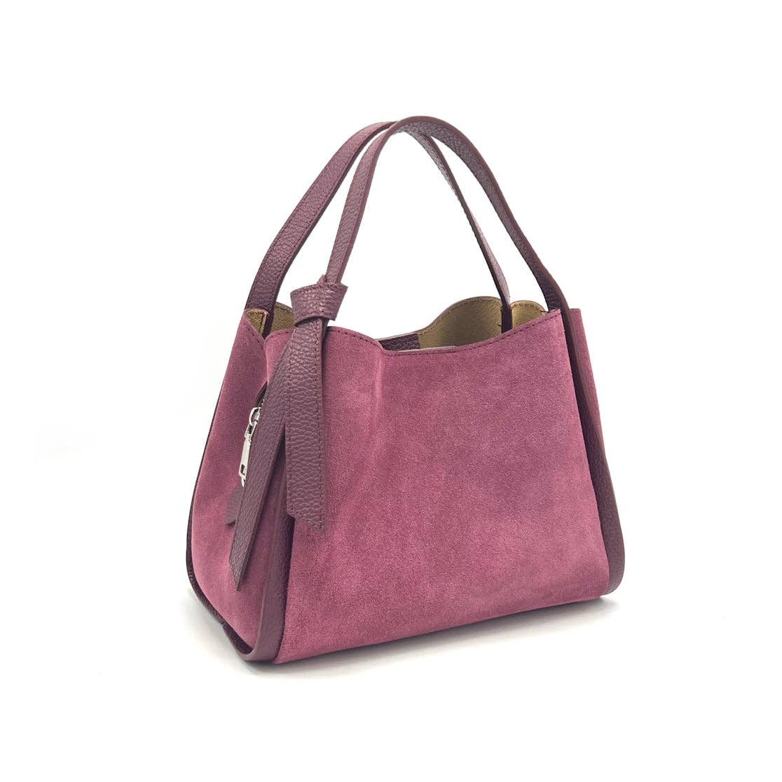 Suede leather handbag with crossbody strap, Made in Italy, art. 112638