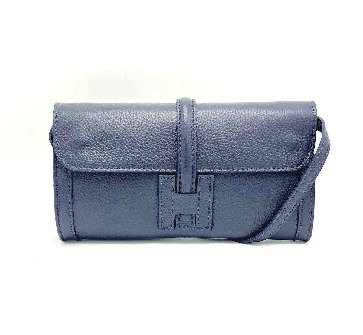 Genuine leather clutch bag, Made in Italy