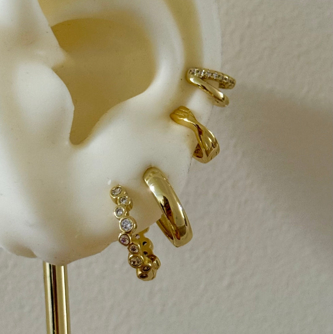 Irregular Bezel Hoop Earrings