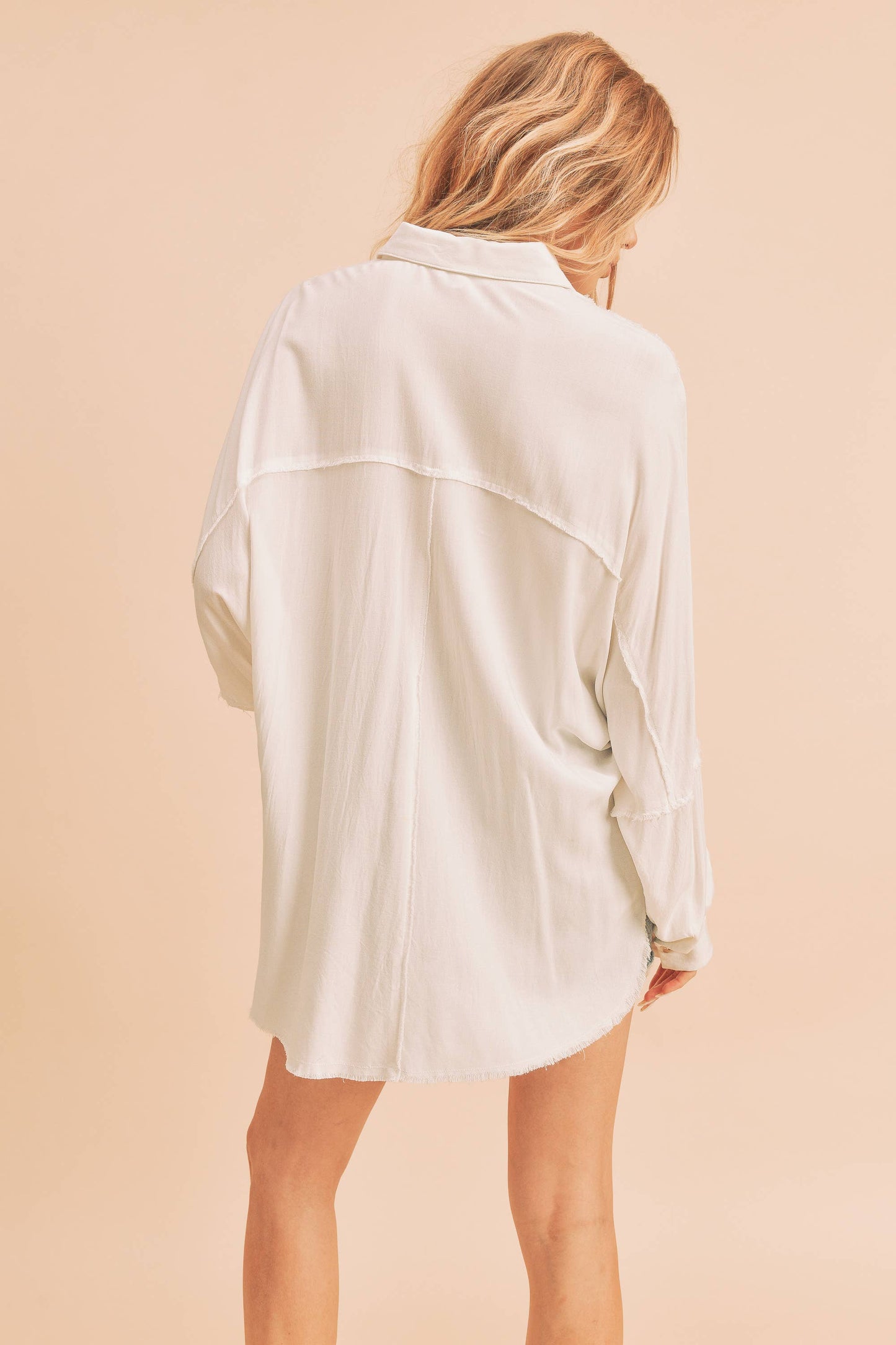 DELILAH: Button Down Raw Hem