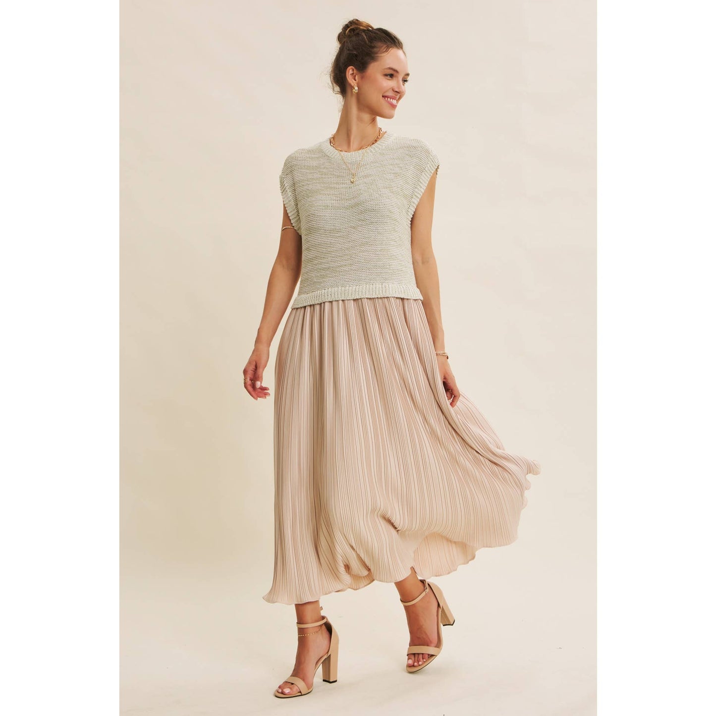 CHRISTINA- Twofer Midi Dress