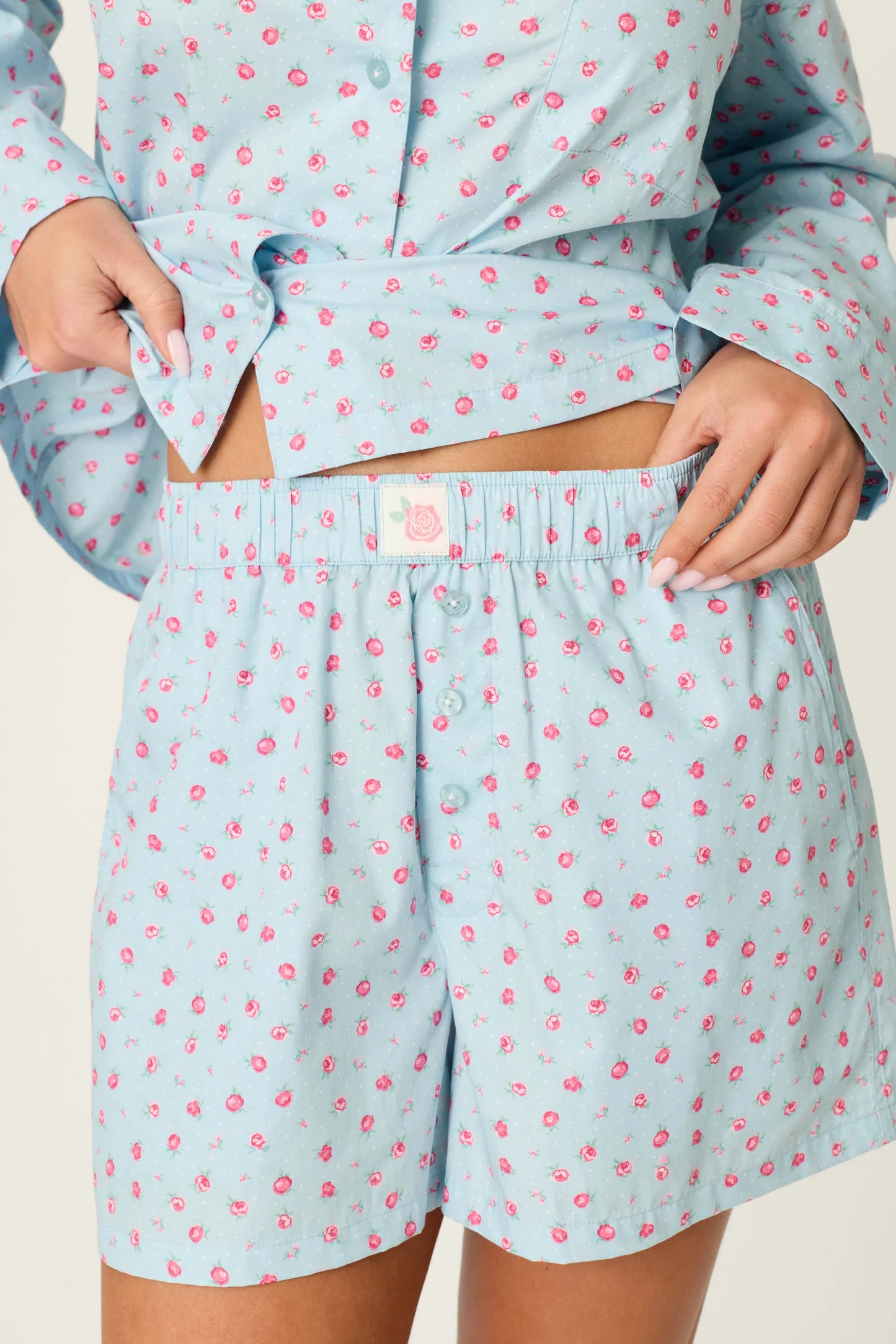 Poplin Rosy Nights Short PJ Set
