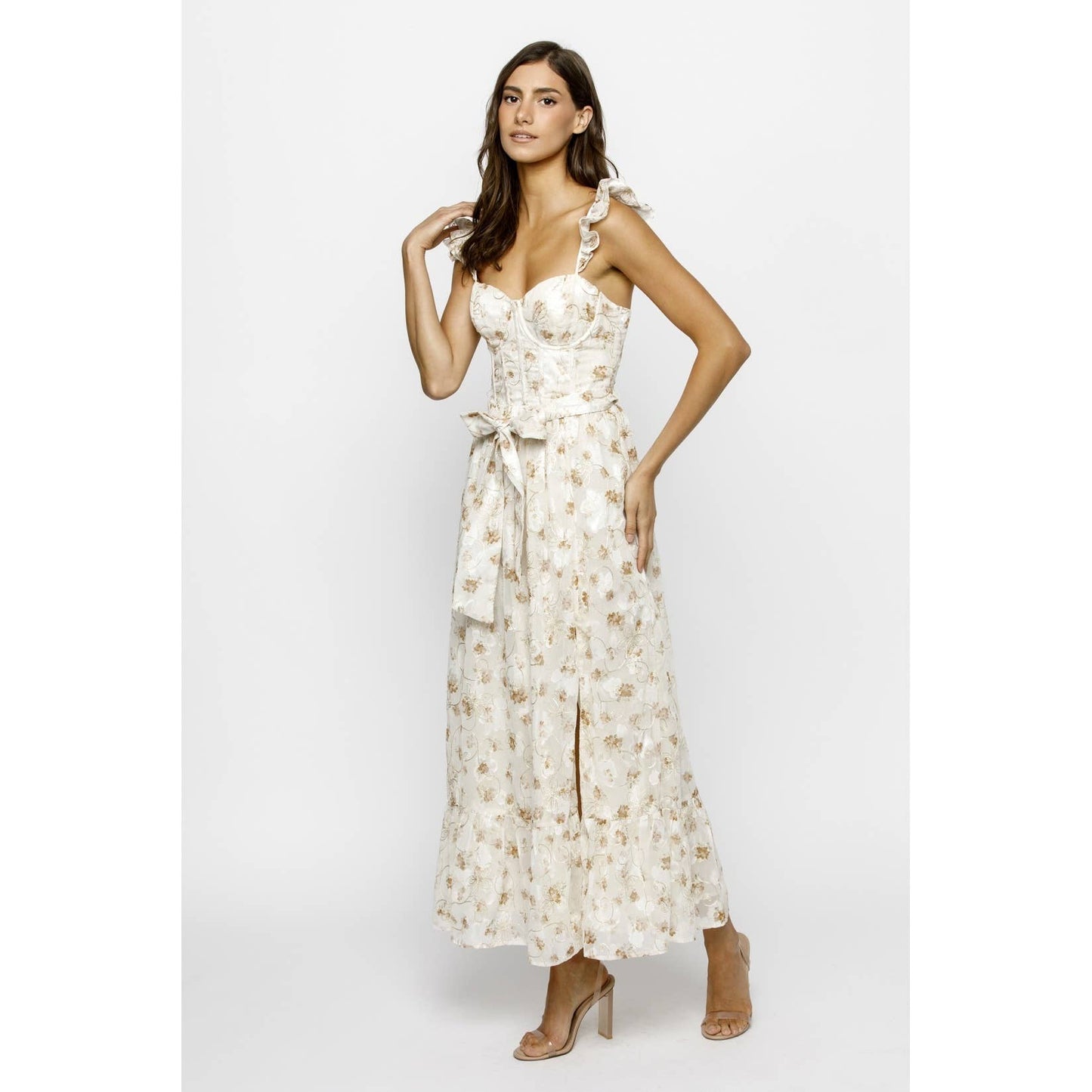 CORY: Ruffled Midi Dress
