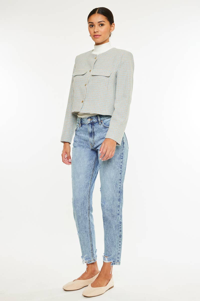 ARIA: High Rise Ankle Mom Jeans