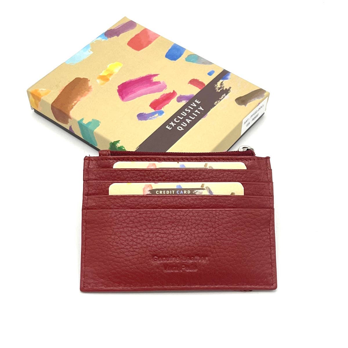 Genuine leather wallet, rainbow color, art. PFU33.392