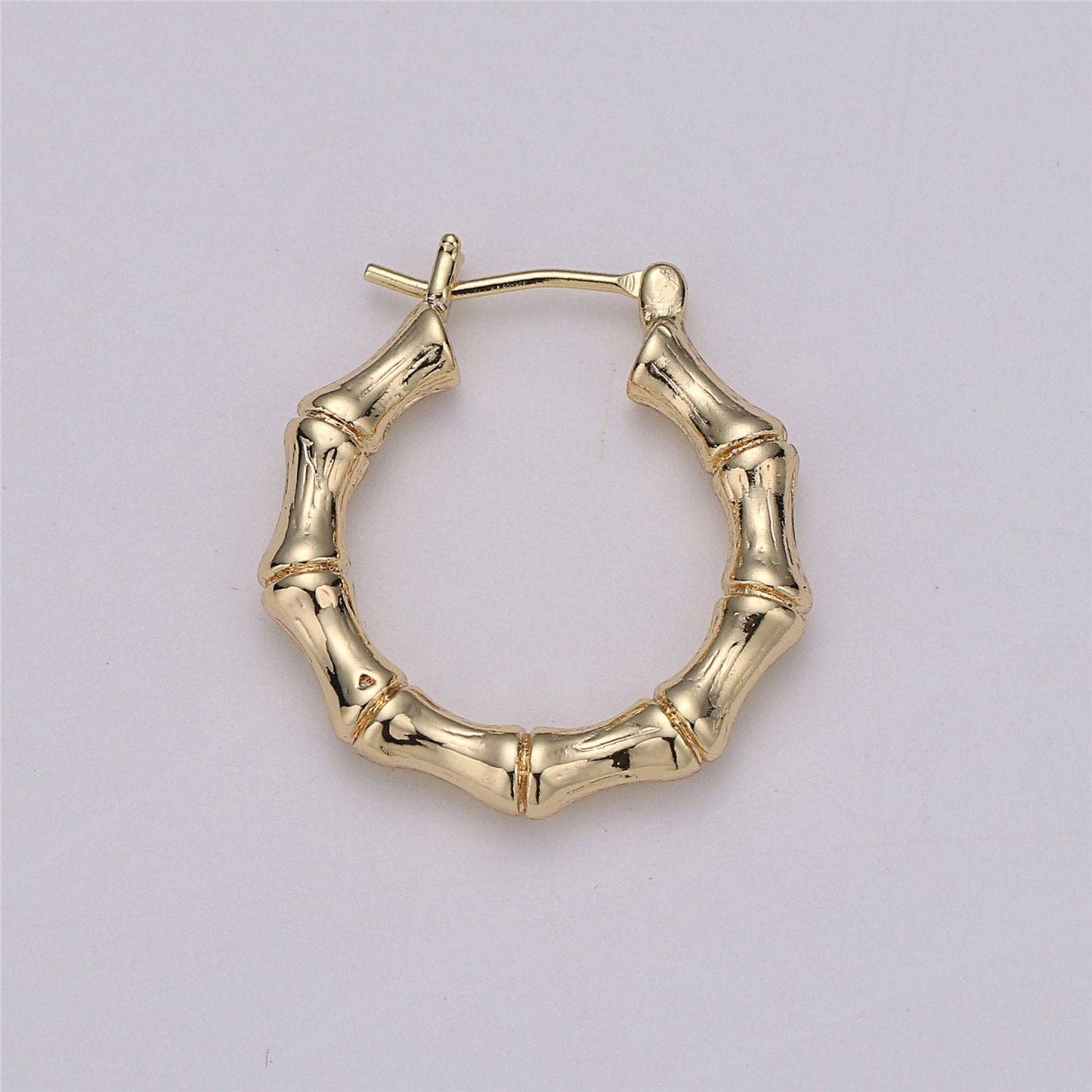 18k Gold Filled Bamboo Hoop Earrings