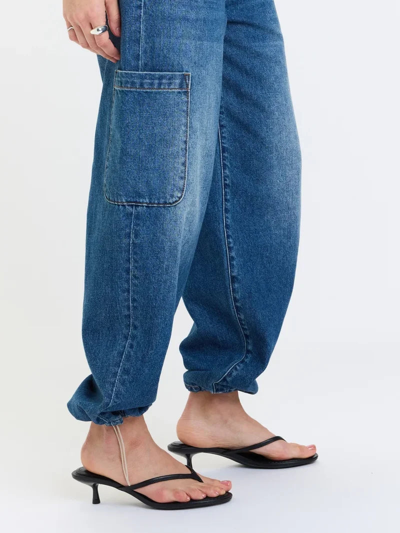 MIRAGE- Mid Rise Cargo Harem Denim