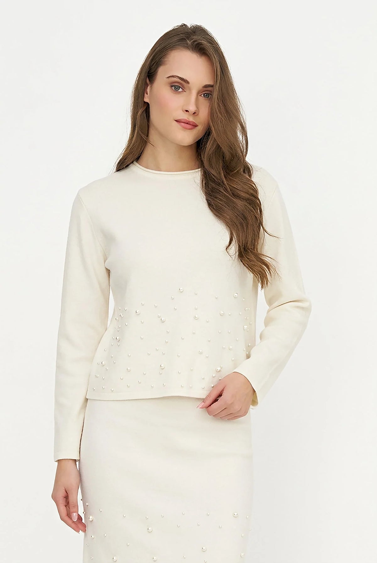 PEARL- Knit Sweater With Pearl Details