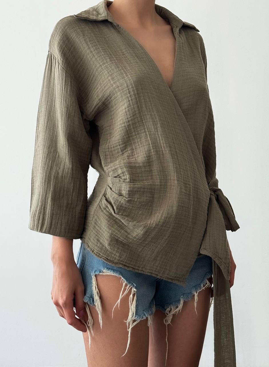 GRETCHEN: Muslin Wrap Top