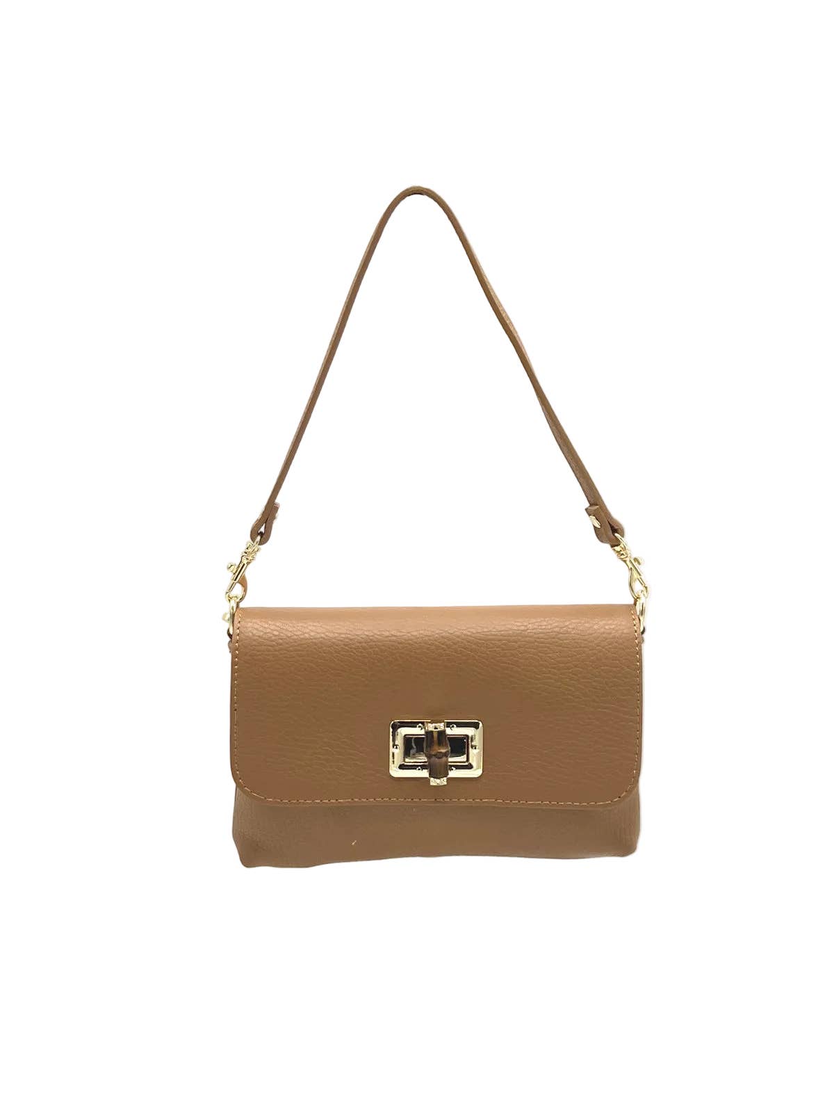 RUE: Mini Flap Shoulder Bag with Bamboo Hardware