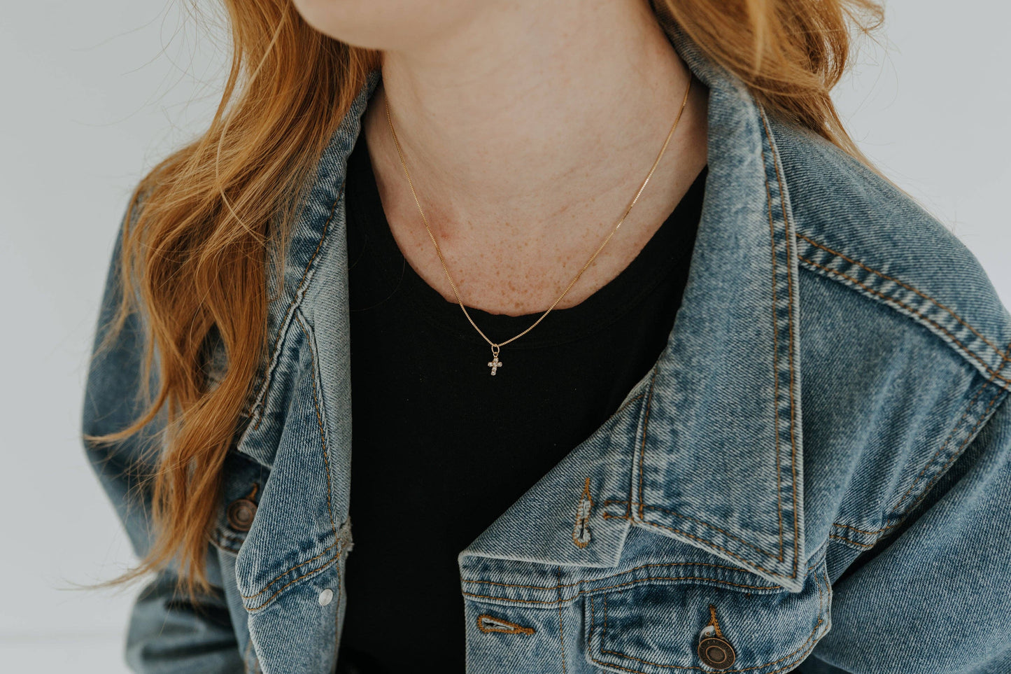 Mini Diamond Cross Necklace