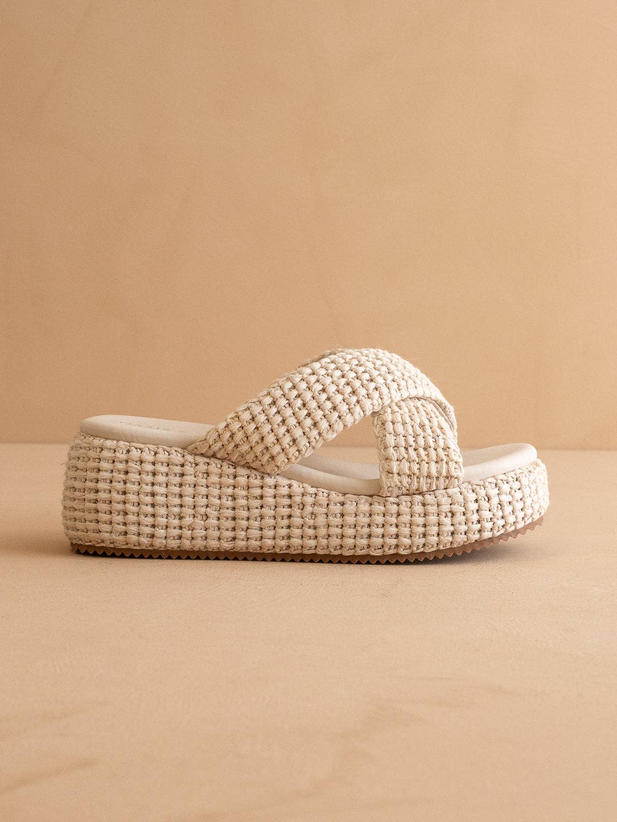 The Savannah| Ivory Raffia Platform Sandal
