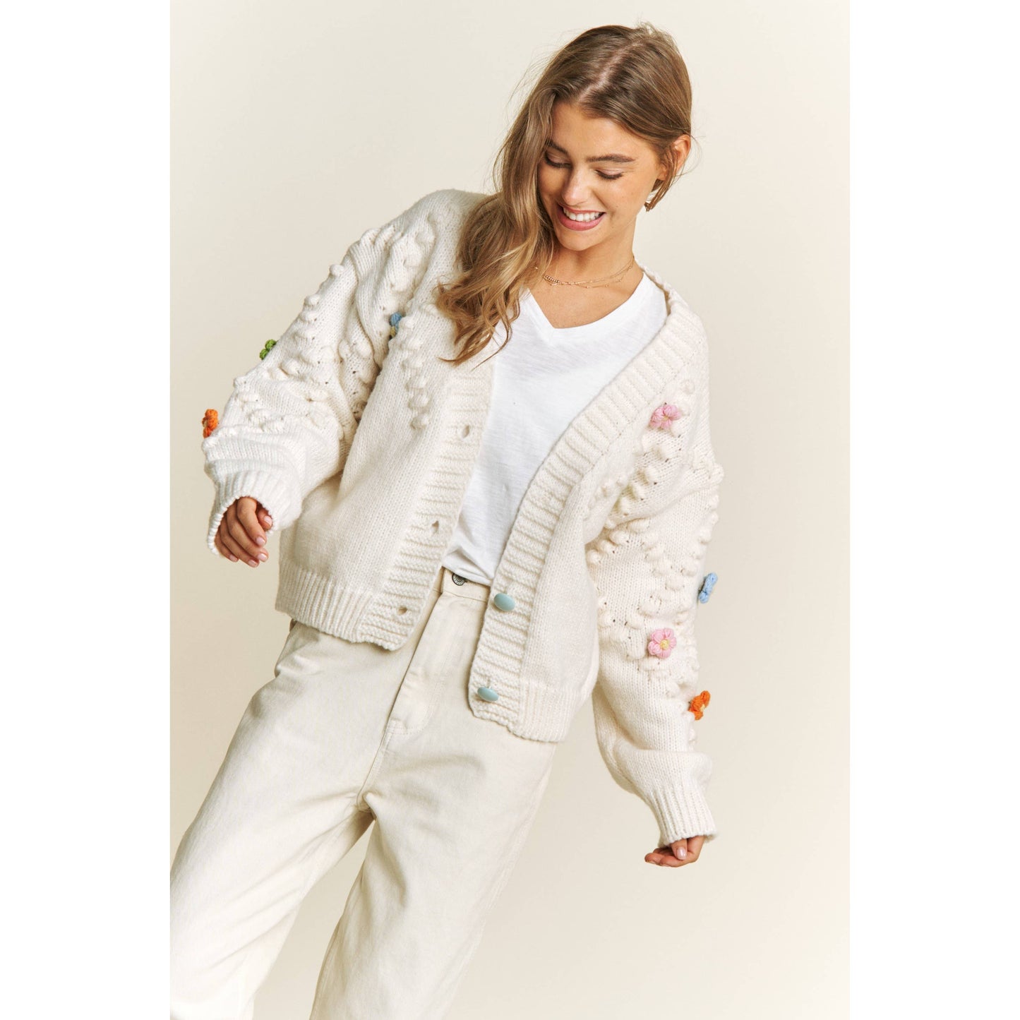 SUNDAY: 3D Flower Knit Cardigan